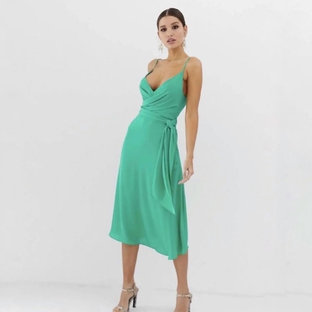 ASOS mint green wrap dress